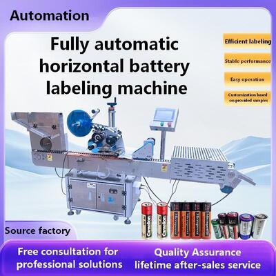 Customized production of fully automatic horizontal labeling machine, lithium battery labeling machine CH-305F, battery labeling heating shrinkage machine