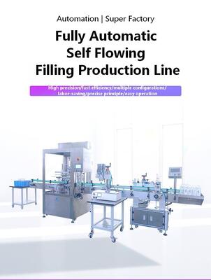 Customized Fully Automatic Four Head Filling and Capping Pure Mineral Water Self Flowing Liquid Filling Production Line CH-GZ002