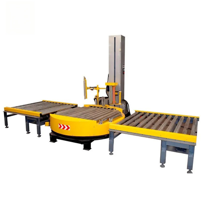 Full Automatic Electric Motor PLC Controlled Food Packaging Spiral Arm Wrapping Machine with Plastic Film Covering