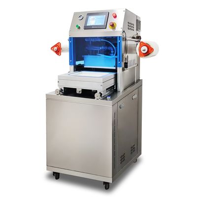 Vollautomatische vertikale Vakuum-Hautversiegelungsmaschine DQ305VSL mit Edelstahl für Lebensmittel und 6061 anodierter Aluminiumform für Lebensmittelbehälter