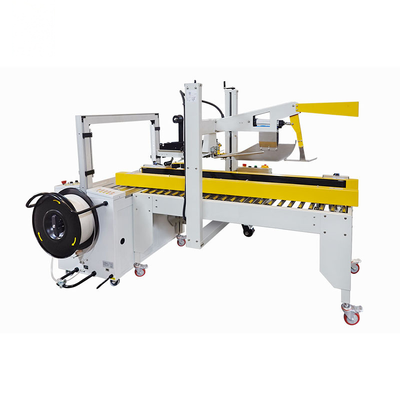 Automatic Carton Flap Folding Sealing & Strapping All-in-One Machine Carton Sealing & Strapping Machine Tape Carton Sealer