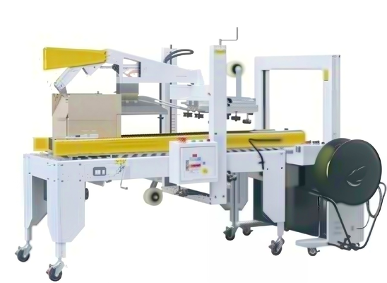 Automatic Carton Flap Folding Sealing & Strapping All-in-One Machine Carton Sealing & Strapping Machine Tape Carton Sealer