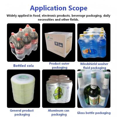 Fully-automatic side pushing sleeve film shrink packaging machine for mineral water bottles beverage beer cans PE film shrink wrapping
